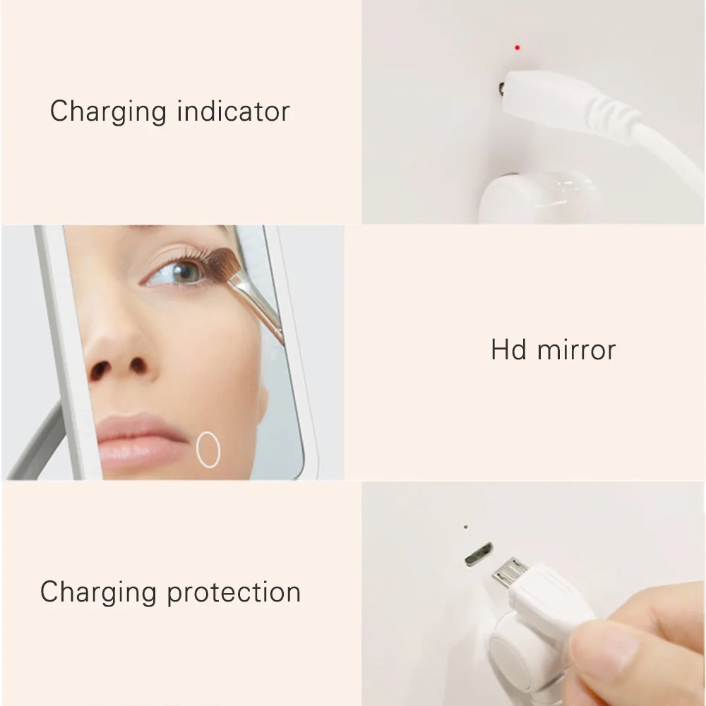Зеркало для макияжа светодиодный сенсорный экран Настольный макияж портативный