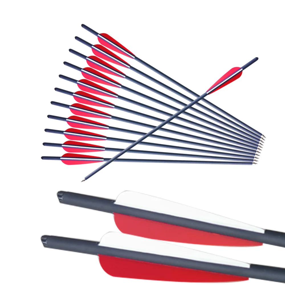 Высококачественный охотничий лук и стрелы для стрельбы из лука 6 шт. 12 карбоновые