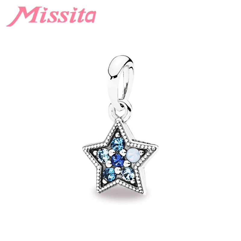 MISSITA 2019 Новая мода синяя кристальная звезда кулон подходит для бренда женских