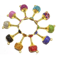 10pcs colorful rhinestone wine glass charms gift for women diy jewelry accessories w1 wholesale