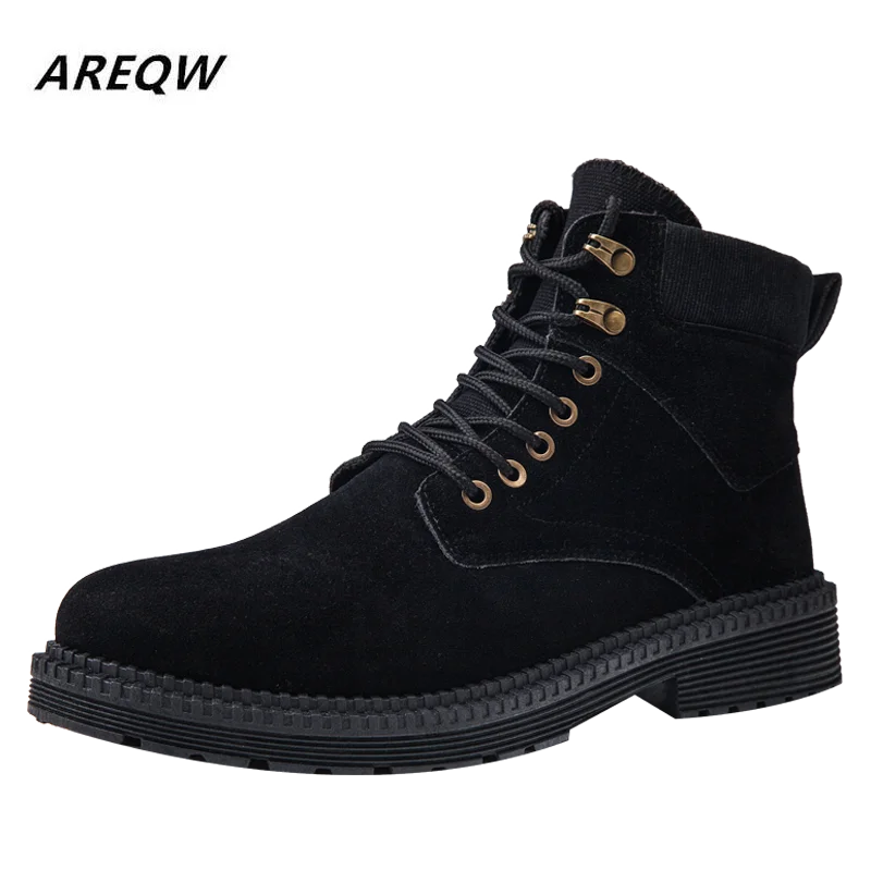 2019 Men's Boots Fashion Work Boot Male Autumn Leahter Footwear High Top Leather Casual Shoes Man Help |