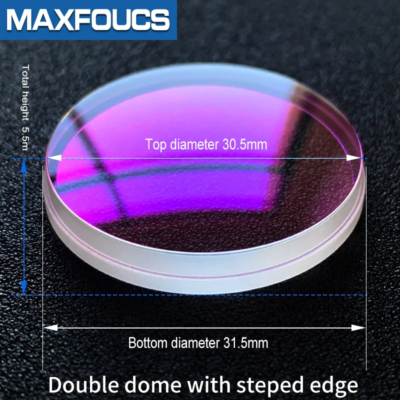 Double Dome  with Slotted Edge Sapphire Crystal Replace Parts For Seiko Brand SKX007 009 011  Watch Glass,Free Shipping