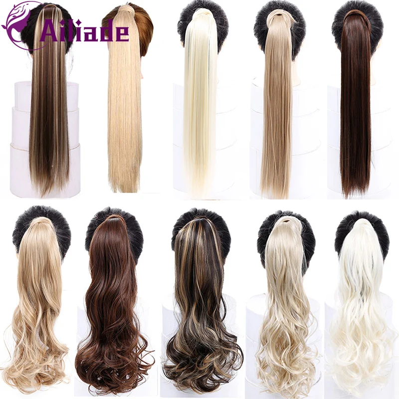 AILIADE женские длинные прямые/волнистые волосы на заколках для наращивания в виде