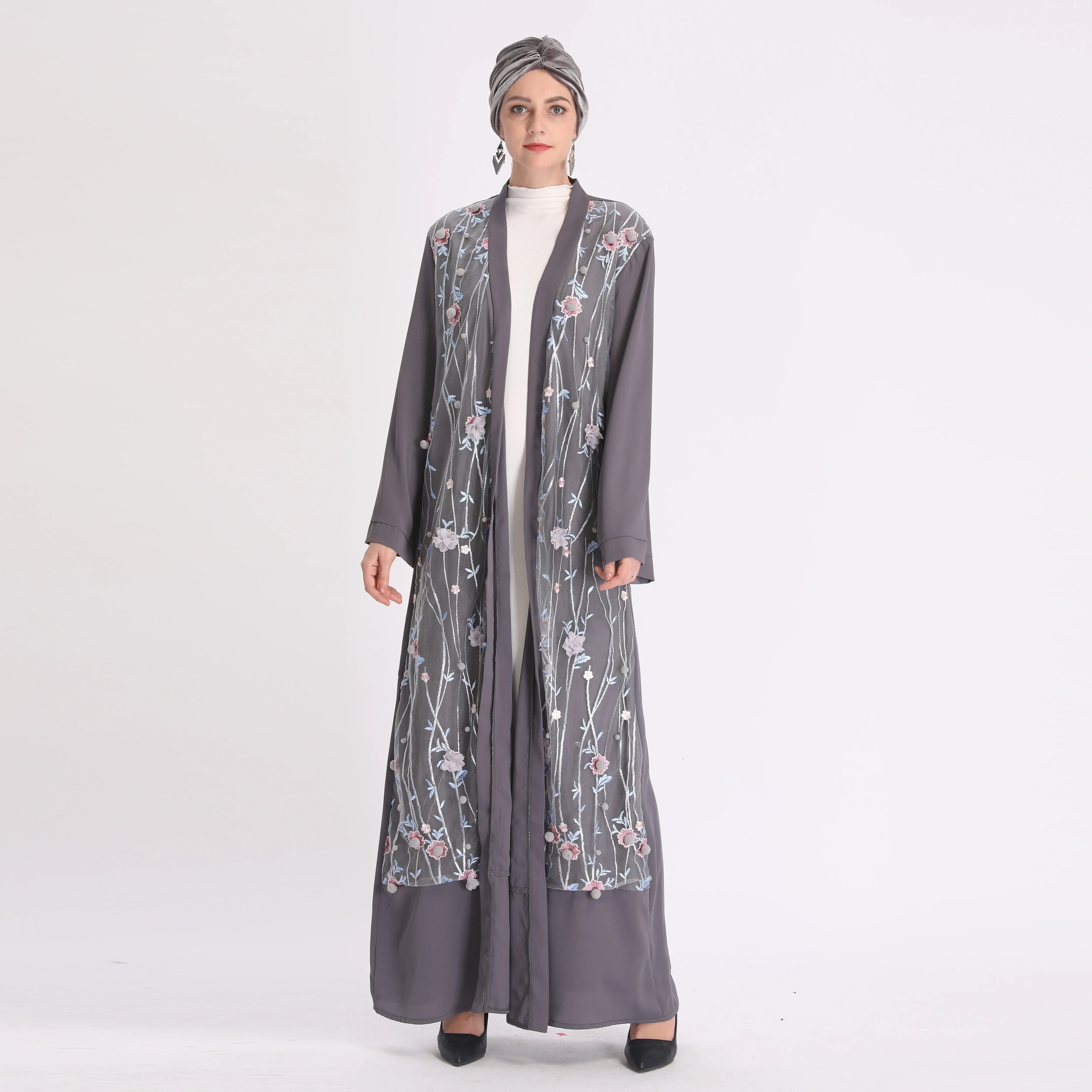 Мусульманское платье с вышивкой Abaya Mubarak Niqab кардиган кимоно длинное туника Jubah