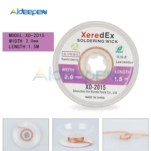 Фитиль для удаления припоя, оплетка для удаления припоя, кабель с присоской, Аксессуары для пайки, 1,5 м, 5 футов, 1,5 мм, 2 мм, 2,5 мм, 3 мм, 3,5 мм