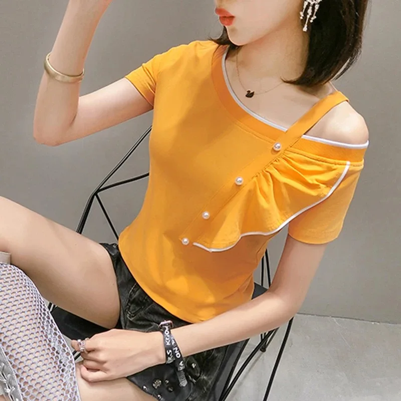 

2020 Women Short Sleeve Shirt Top Garment Red