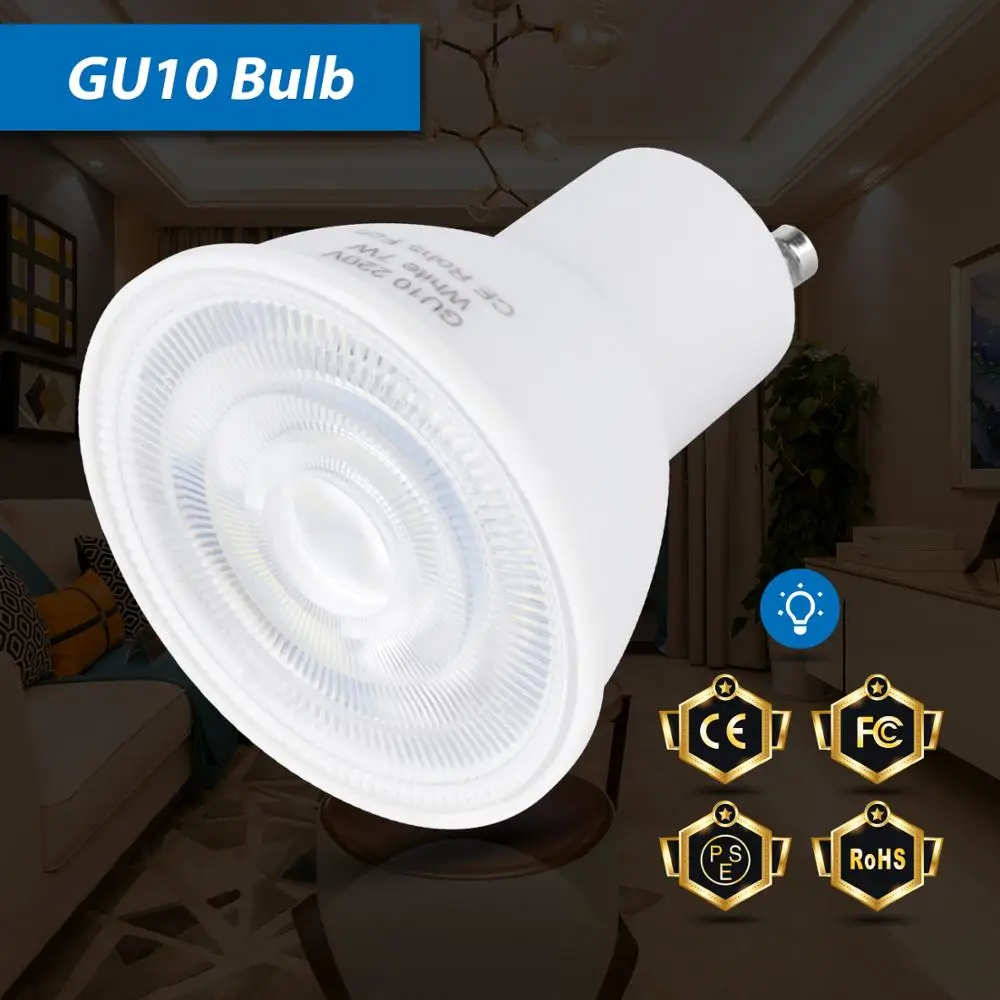 GU10 Ampolleta светодиодный светильник 220 В MR16 Luces 5 Вт 7 диффузионный прожектор для