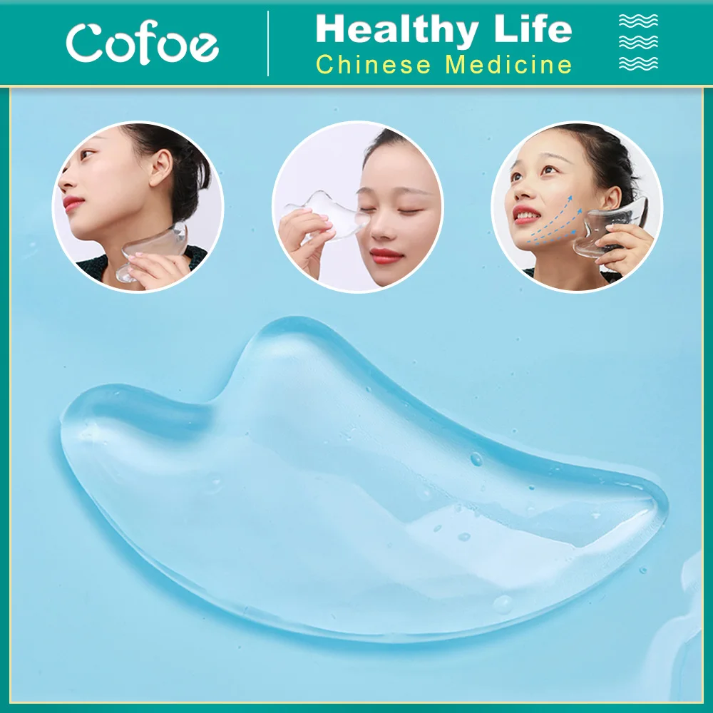 

Cofoe 3D Natural Crystal Guasha Scraper Massage Tool SPA Therapy GuaSha Massager Scraping Board Traditionele Chinese Acupuncture