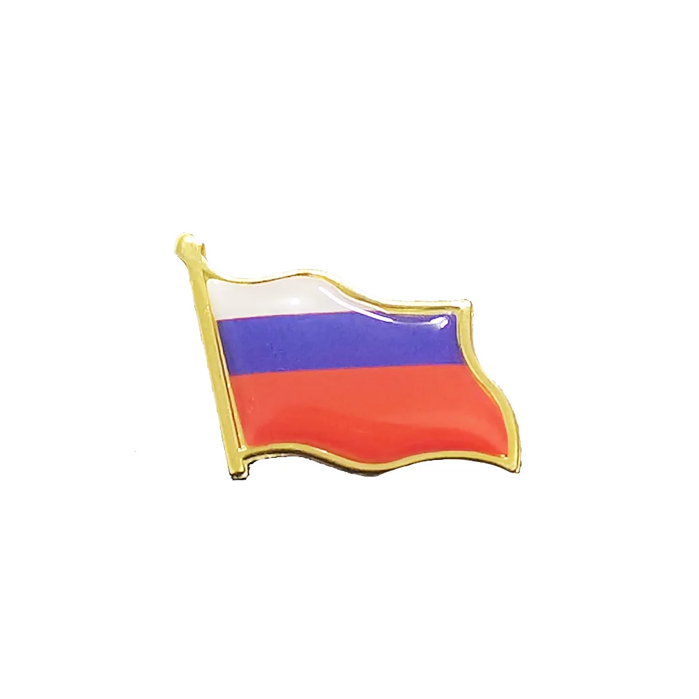 

Russia Flag Brooch Electroplated Gold Enamel Pin Badge Backpack/Collar/Hat Decoration