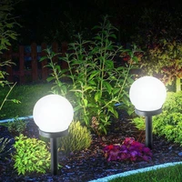 solar light led white light round ball lawn lamp outdoor waterproof garden park villa path landscape decoration lighting 2pcs