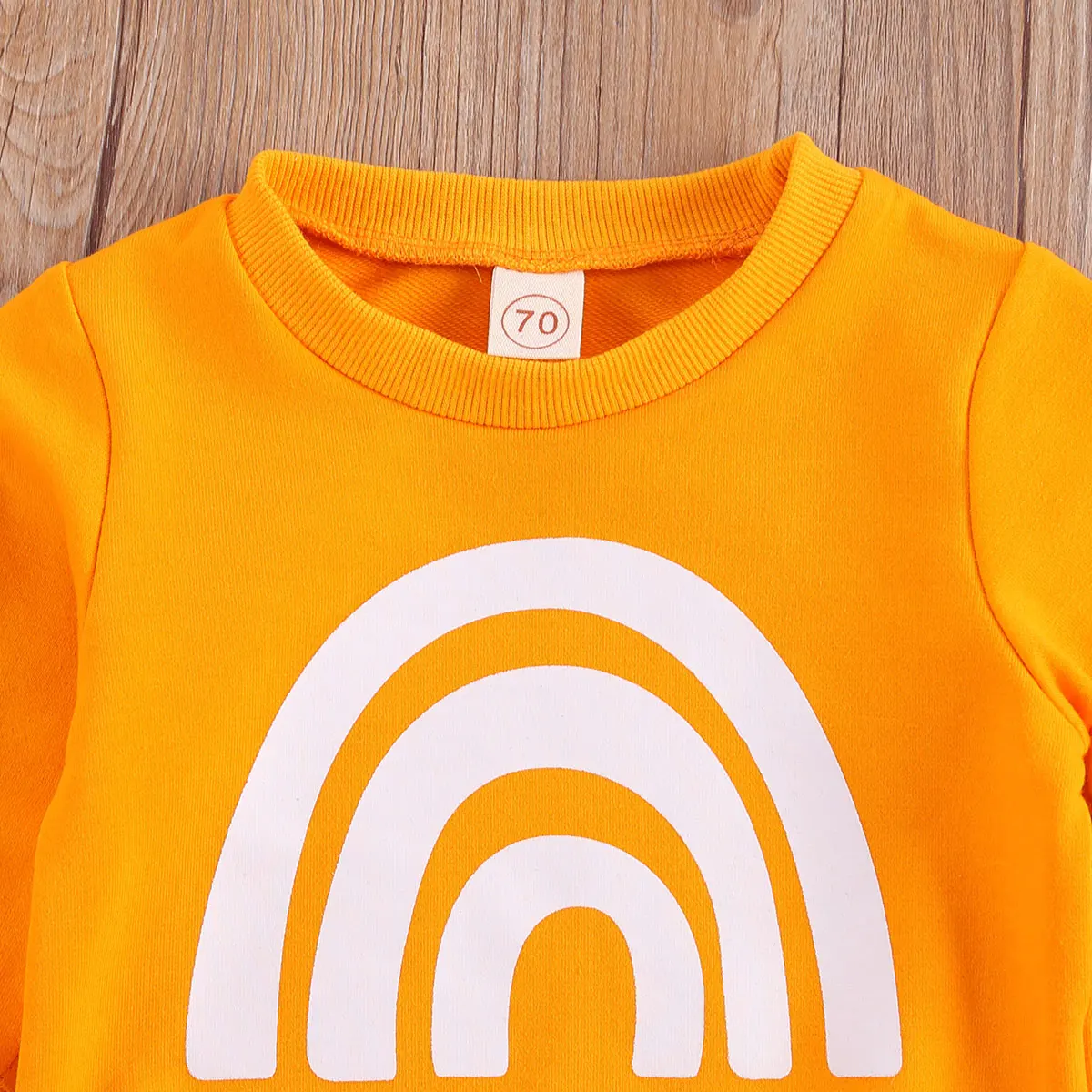 От 0 до 3 лет милый детский пуловер с длинным рукавом радужным принтом Свитшот