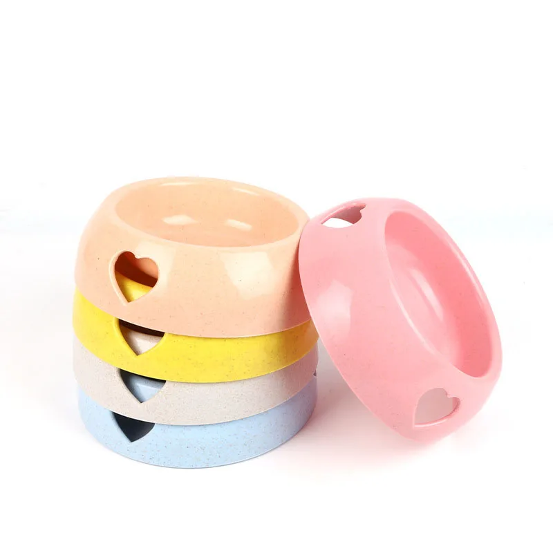 

Round Shape Engrave Heart Pet Dog Food Bowls Plastic Travel Feeding Bowl Water Dish Pet Feeder Supplies