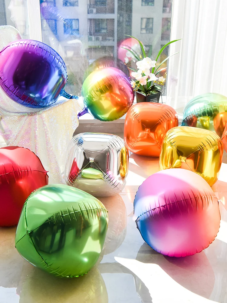 20pcs22 дюймовый градиентный лазерный круглый 4D шар из алюминиевой фольги для дня