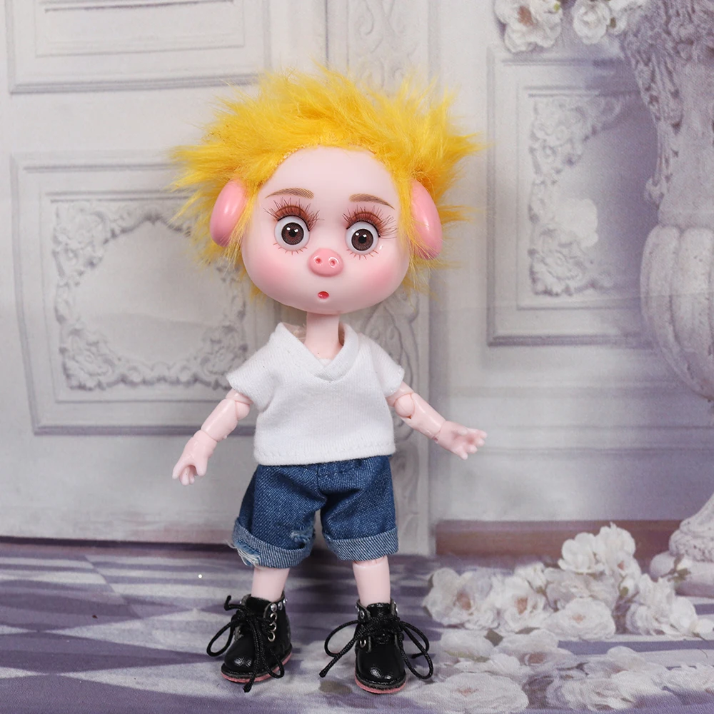 1/12 BJD куклы 26 шарнирных суставов тела 15 см мини кукла счастливая свинка ob11 DBS с