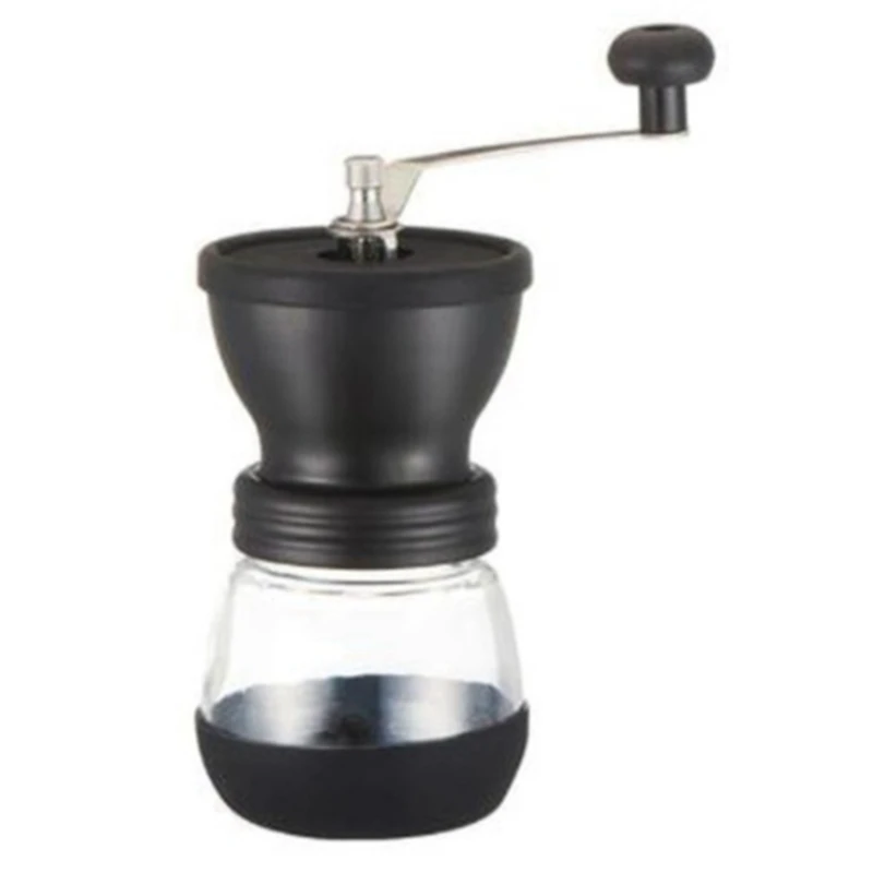 

Ручная кофемолка для кофейных зерен с укрепленной стеклянной емкостью для хранения прочная кофемолка для кофейников кухонные инструменты