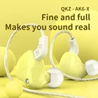 QKZ AK6-X AK9 3,5 мм проводные наушники медный драйвер бас наушники HiFi стерео гарнитура для геймеров спортивные наушники с микрофоном fone de ouvido