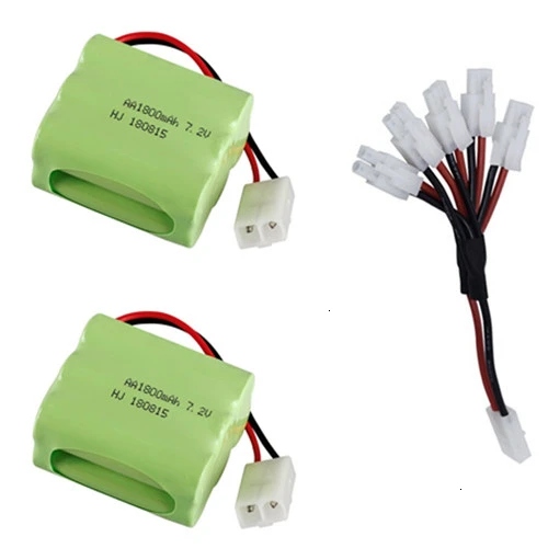Фиолетовый Разъем Tamiya) Ni-MH 7,2 v 1800mah аккумулятор+ зарядное устройство для радиоуправляемых игрушек, автомобилей, танков, поездов, роботов, лодок, пистолетов AA 7,2 v перезаряжаемый аккумулятор - Цвет: Фиолетовый