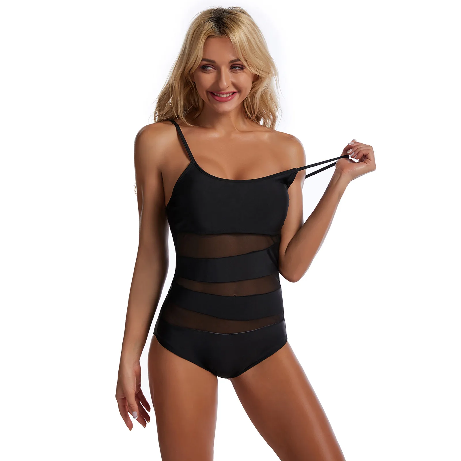 

High Waist Monokini Bandage Swimsuit Micro Bikini Patchwork Mesh Bathing Suit Push Up Sexy Brazilian Swimsuit Bandeau Beachwear