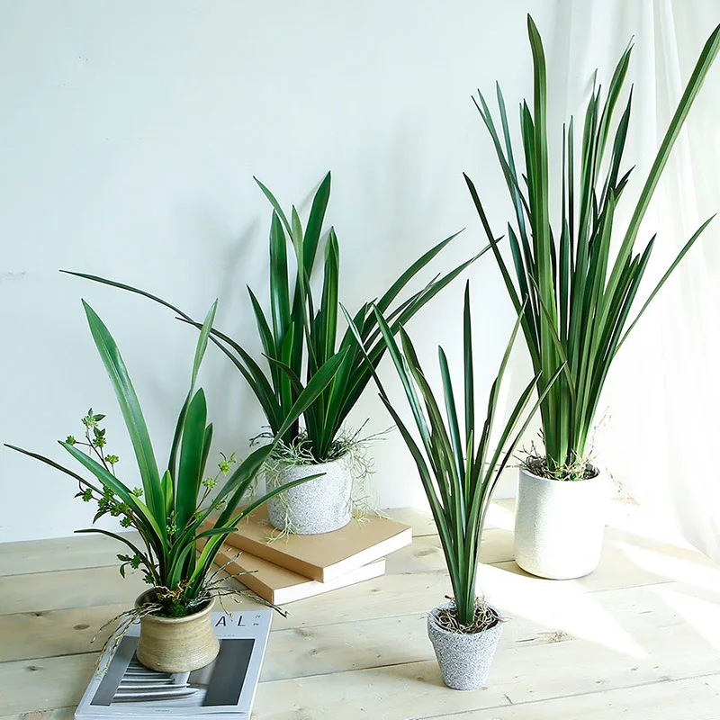 Искусственные растения цимбидиевые листья украшения для дома и сада аксессуары