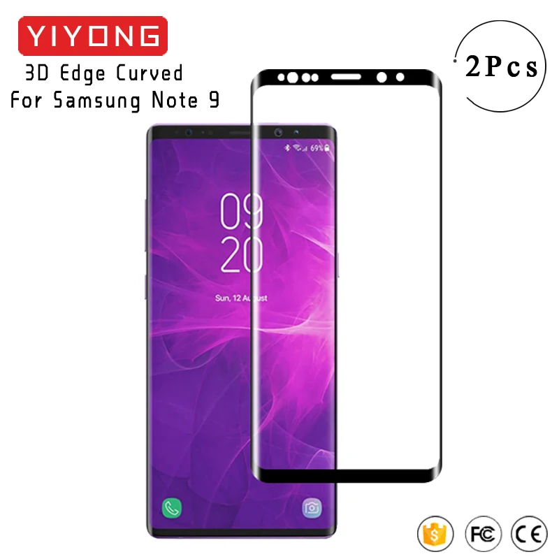 Изогнутое 3d стекло YIYONG с закругленными краями для Samsung Galaxy Note 9 8 закаленное Защита