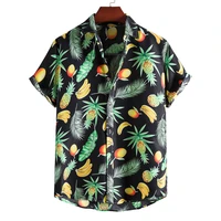 printed short sleeved shirts for men loose cardigan button up shirt plus size hawaiian style tops mens printed casual