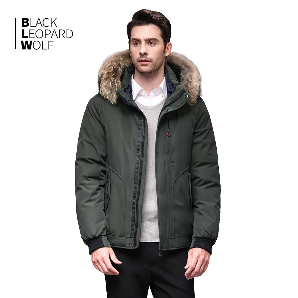 Мужская зимняя куртка Blackleopardwolf 2019 мужская с меховым воротником из Аляски съемная