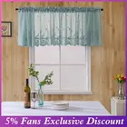 Кружевная Короткая занавеска для окна с цветочным узором из полиэстера, занавеска для кухни и балкона для дома