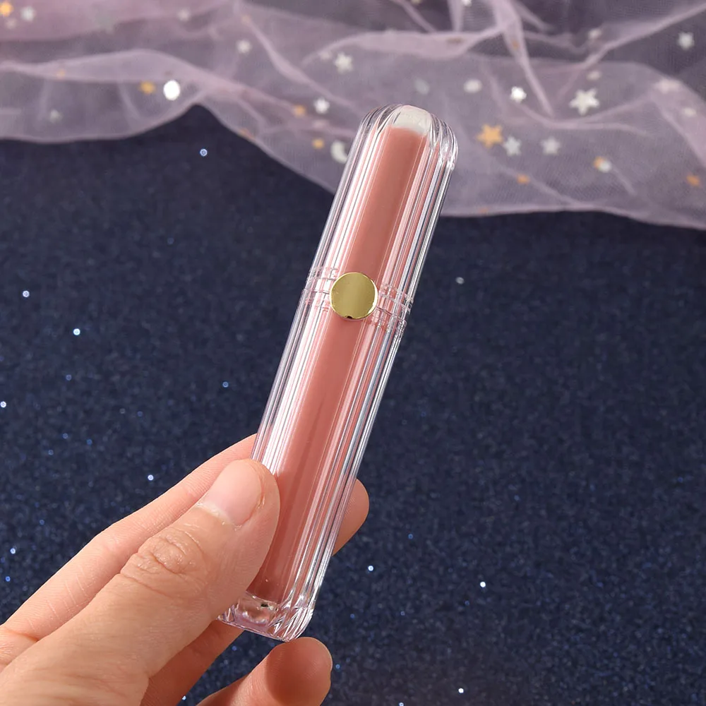 

4ml Embedded Pink Round Empty Lip Gloss Tube Plastic Lipstick Bottles Cosmetic Packaging Containers Wholesale Dropshipping