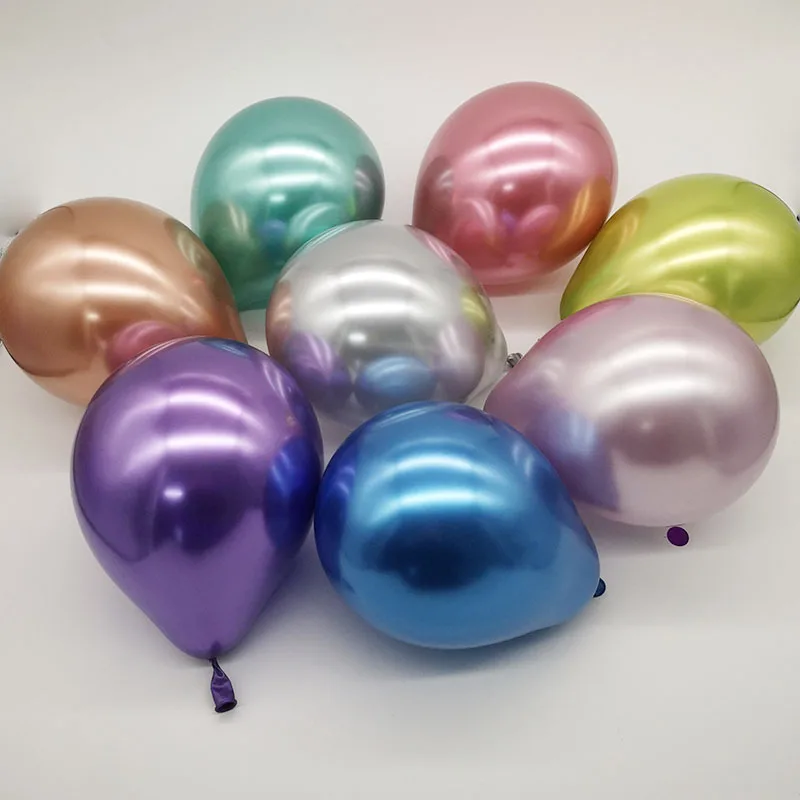 

50pcs 5inch New 9-color Chrome Metallic Latex Balloons Birthday Party Inflate Metal Balloon Wedding Baby Shower Decor Toy Globos