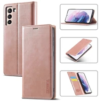 luxury leather wallet flip magnetic phone case for samsung galaxy s21 plus card holder s21 ultra cover galaxy s21 fe bags hoesje