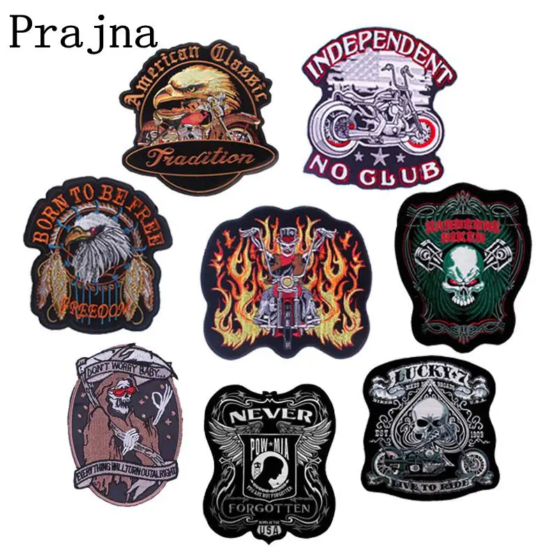 Патчи Prajna в стиле панк для мотоцикла патчи одежды с вышивкой утюгом нашивки