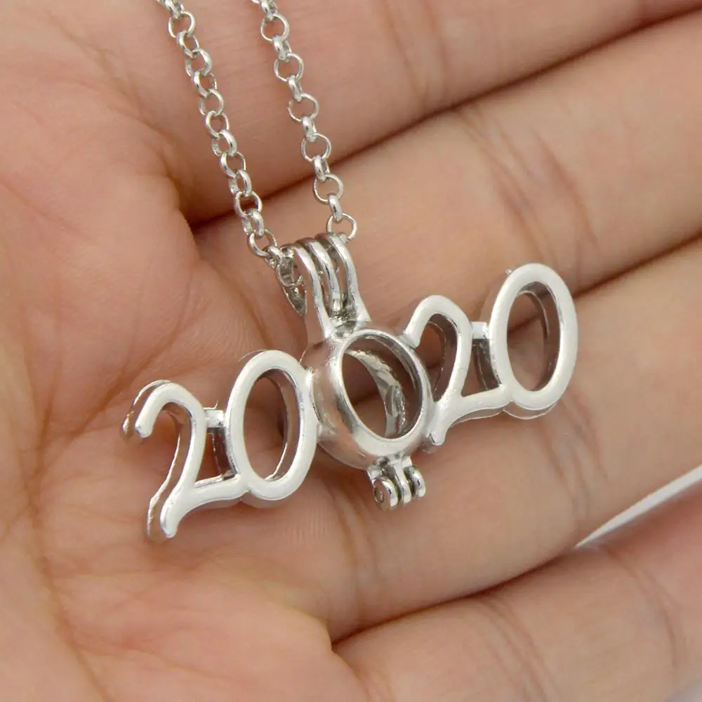 1 шт. Серебряный кулон с цифрами на новый год &quot2018&quot &quot2019&quot &quot2020&quot жемчужный