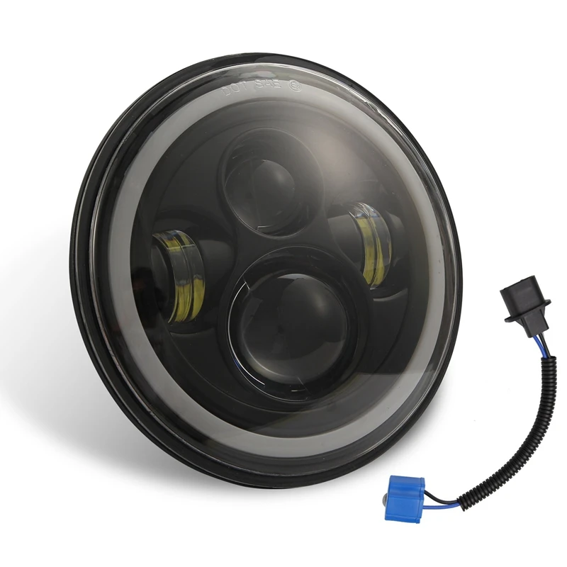 

7 дюймовый круглый светодиодный головной светильник s Halo угол глаз указатель поворота светильник для Jeep Wrangler Приглашаем посетить наших зака...