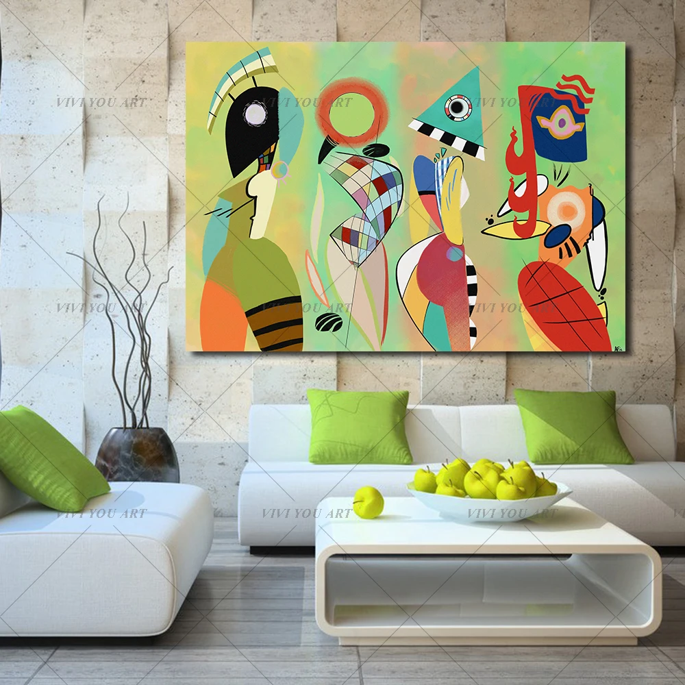 100% абстрактный холст ручной работы Art Wassily Kandinsky настенные картины для гостиной