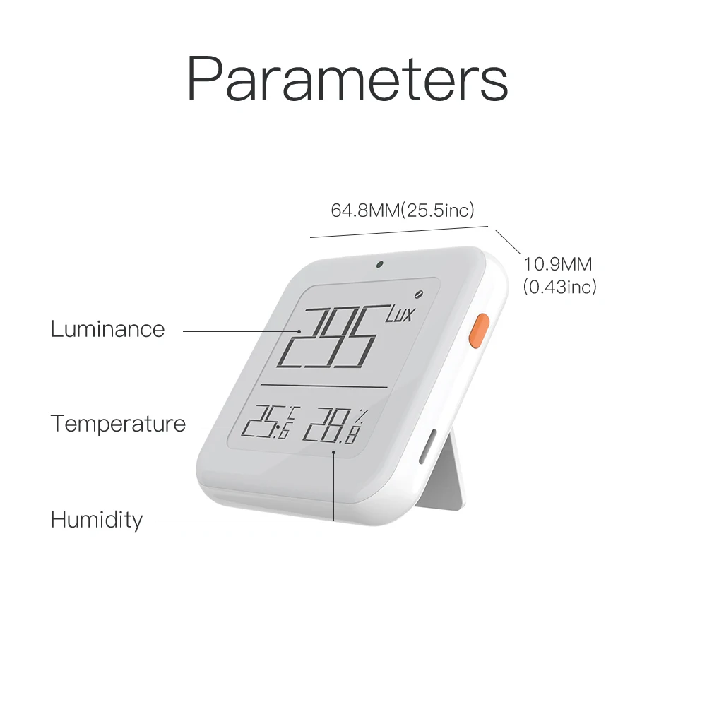 

Moes Smart Zigbee Brightness Thermometer Real-time Light Sensitive Temperature and Humidity Sensor with Tuya Smart App