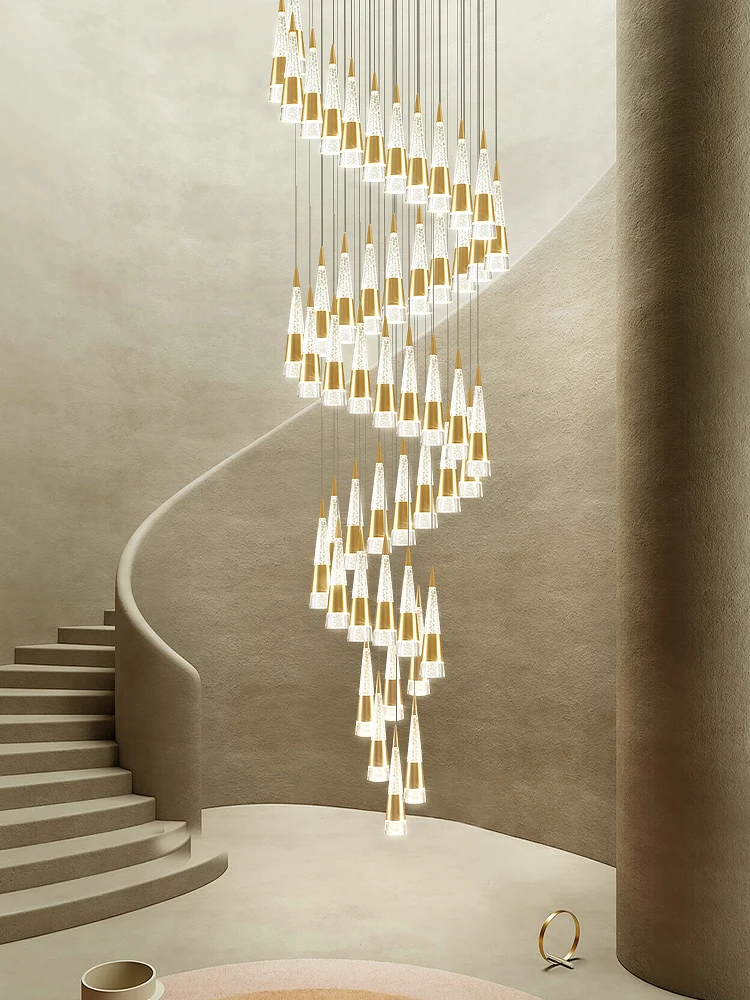 買取 北欧シャンデリアアルミアクリルdiy Ledランプペンダントライトペンダントランプダイニングルーム玄関スパイラル階段