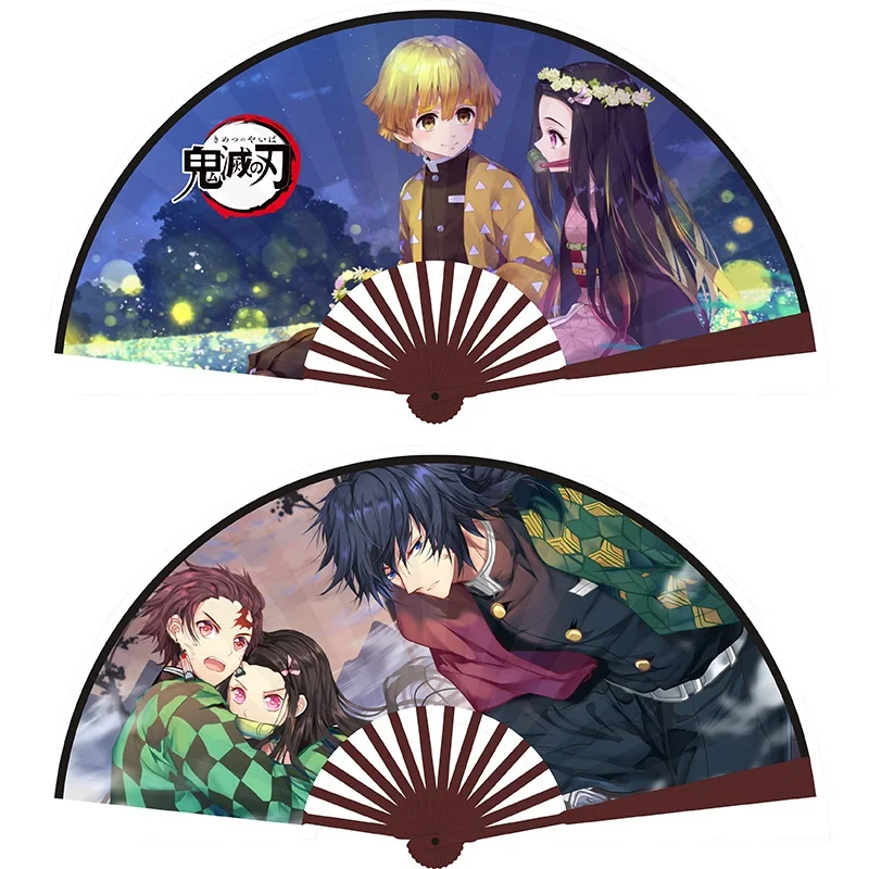 

Anime Cartoon Demon Slayer Kamado Tanjirou Nezuko Folding Fan Gift Cosplay Costumes Accessories