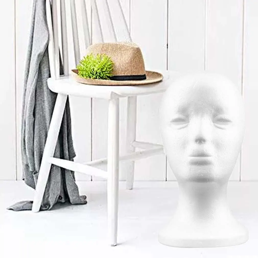 

2021 NEW White Female Styrofoam Mannequin Manikin Head Model Foam Sponge Wig Hair Glasses Display Glasses Cap Display Stand
