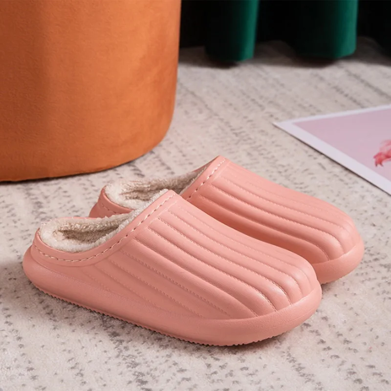 

Dropship 2021 New Woman Slippers Woman House EVA Water-proof Slippers For Women Warm Fur Slippers Home Indoor Floor Shoes Unisex