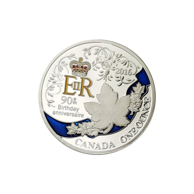 2016 г. эйир королева Англии день рождения 90-х Посеребренная монета Канада одна
