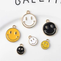 20pcslot large small smiley face drop oil alloy charms diy earrings bracelet ornament accessories enamel charm
