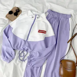 Костюм женский весенне-осенний спортивный в стиле Харадзюку, с вышивкой алфавита