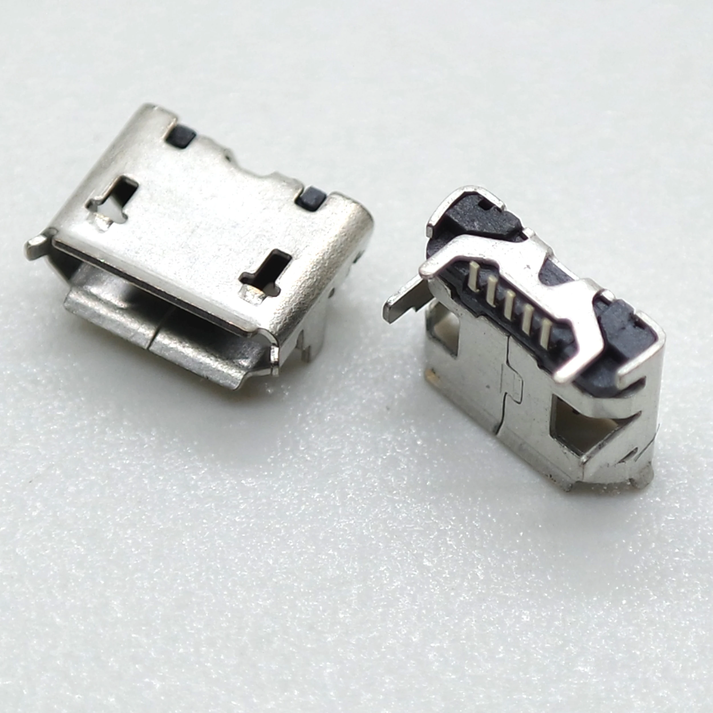 

Batch 30 pieces of high-quality mobile phone charging port accessories nickel plated B-type crimping micro 5p-smt ox horn