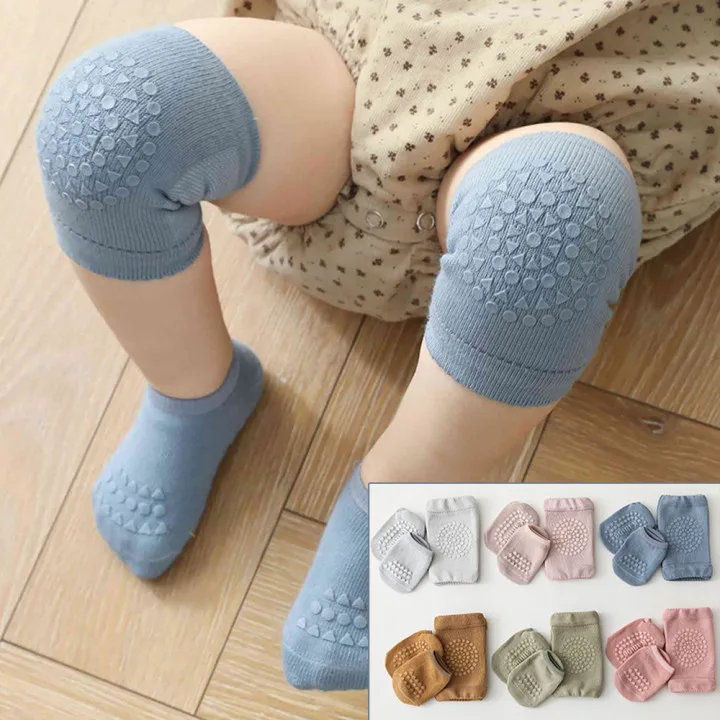 

New Summer Children's Knee Pads Baby Floor Socks Infant Baby Anti-slip Crawling Sports Protection Toddler Socks Set For 0-3 Y