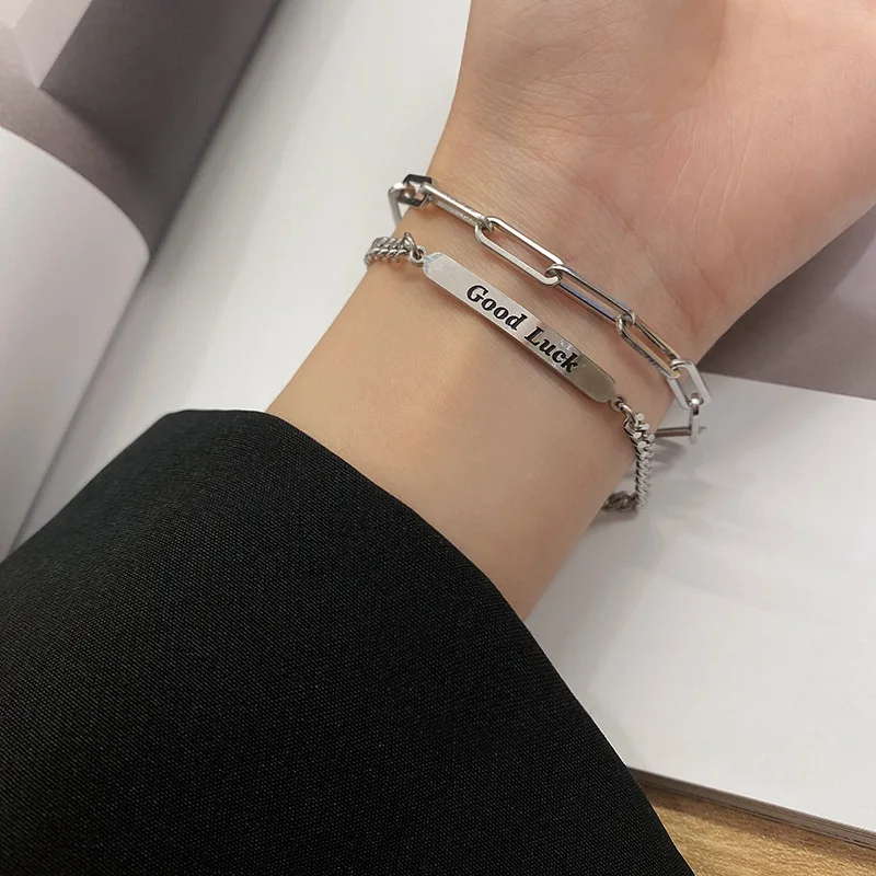 

Double-layered Bracelet-shaped Strip Cuff Disc Buckle Snake-shaped Good Luck Chain Bracelet For Womens/Friends Jewelry