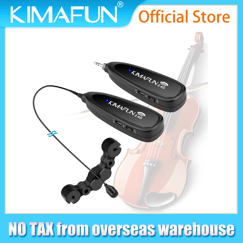 KIMAFUN 2.4G Mini Wireless Violin Microphone Professional Musical Instrument Condenser Microphone System for Stage Performance