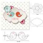 трафареты для декора штампы для скрапбукинга Цветок пара птиц Этикетка Рамка металлические штампы Сделай Сам Скрапбукинг штампы изготовление бумажных карточек тиснение высечка декоративное ремесло штамп
