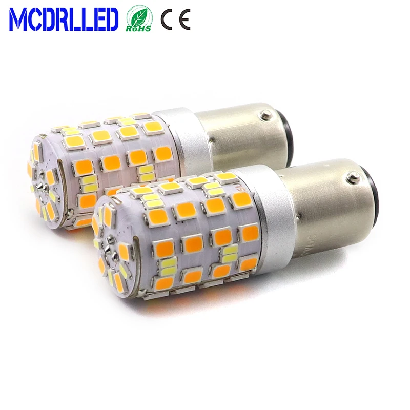 Mcdrlled 2 шт. двойной цвет P21/5 Вт 1157 BAY15D Автомобильный светодиодный светильник для