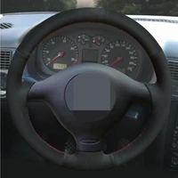 customize diy suede leather car steering wheel cover for seat leon mk1 1m 1998 2005 skoda fabia rs 2003 fabia 1 6y 2004 2005