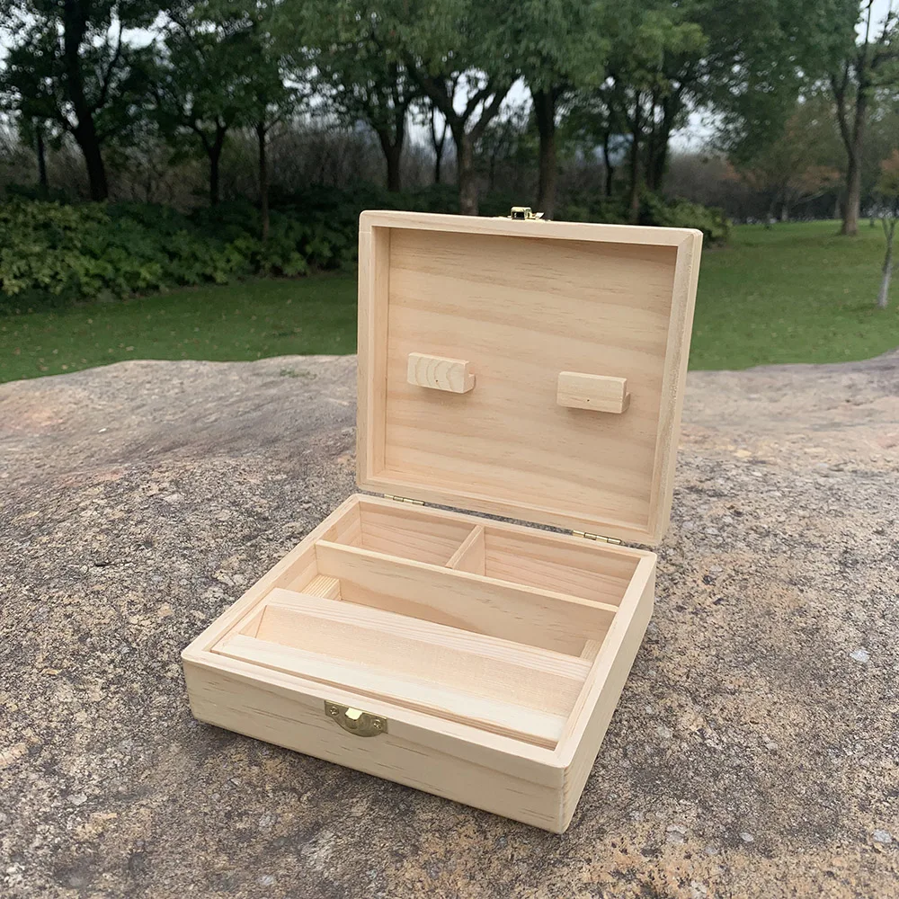 

VIP Link COURNOT Wooden Tobacco Storage Box Natural Handmade Wood Herbal Smoking Pipe Accessories